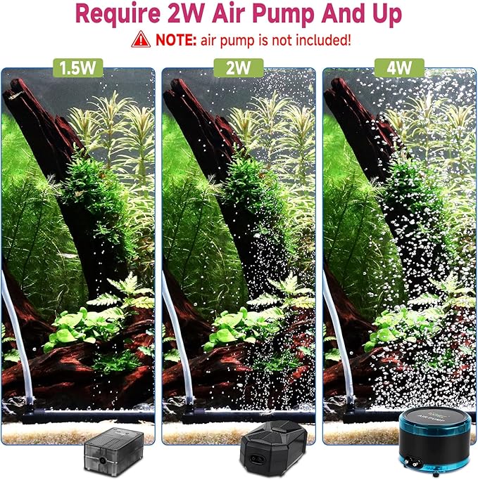 hygger Aquarium Bubble Curtain Wall, Quiet Fish Tank Air Stone with Accessories, High Dissolved Aquarium Bubbler Oxygen Diffuser Decoration for Freshwater & Saltwater