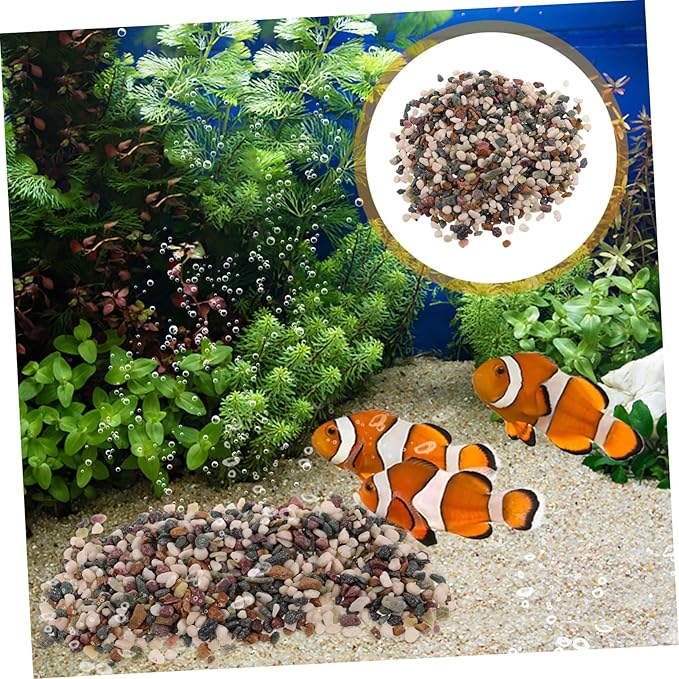 WOONEKY Black Sand Small Aquarium Stones Fish Tank Bottom Decorative Gravel 3-6mm Pebble Substrate