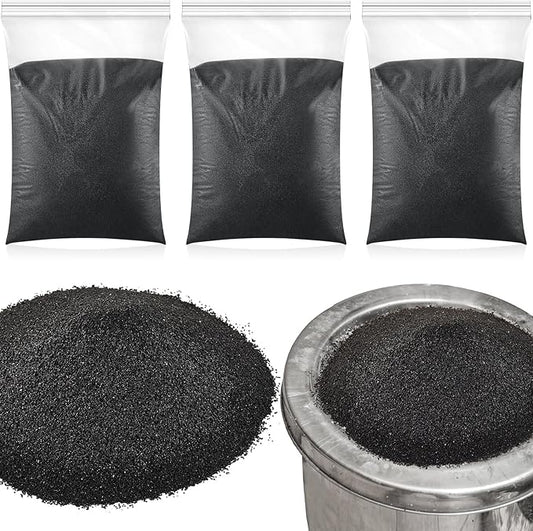 Sasylvia 3 Pack Black Silica Sand for Fireplace Sand Station Refiller for Indoor and Outdoor Fire Pits Facilities, Easy Cleaning Garden Landscaping, Arts Craft and Aquarium