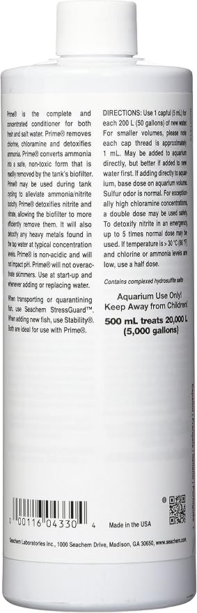 Seachem Prime Fresh and Saltwater Conditioner & Tank Stabilizer