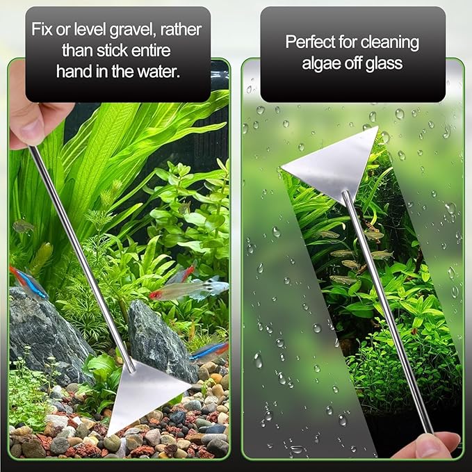 5Pcs 15Inch Aquascaping Tools Kit Extra Long Tweezers for Terrarium, Feeding Tongs, Aquarium Scissors, Algae Scraper,Aquascaping Tool Organizer Rack for Fish Tank Cleaning Plant Trimming