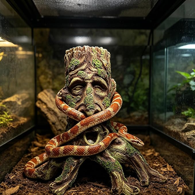 Tfwadmx Large Aquarium Driftwood Decaying Trunk Terrarium Resin Hollow Tree Root Log Ornament Decoration Fish Tank Hideouts Climbing Habitat Accessories for Bearded Dragon Snake Chameleon Reptile