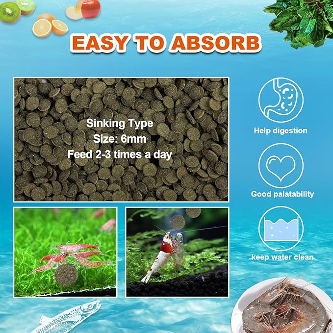 Betta Fish Food - Floating Patties Natural High Protein with 50% AntarcticKril,White Fish & Spirulina,Rich in Calcium for Betta's Vibrant Colors Fast Growth,Clean Water (4oz)