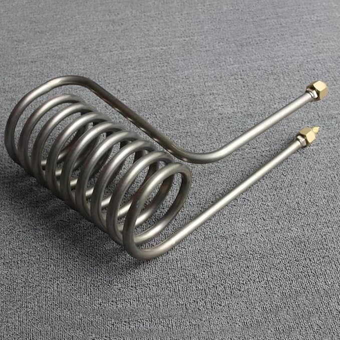 Titanium Tube Cooling Coil Evaporator Heat Exchanger for 1.5HP Seawater Aquarium Chiller Fish Tank Seafood Pond (1.5HP-8.5turns)