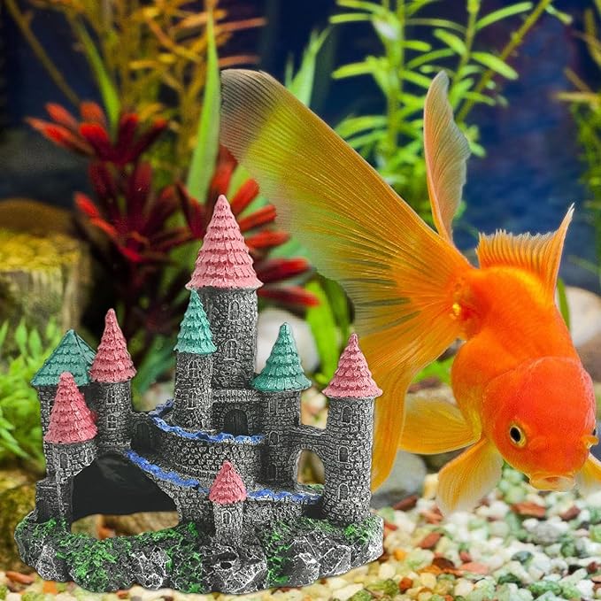 Fishtank Hideouts Landscape Fish Tanks Decorations for Aquariums Terrarium Shrimp Castles Ornaments Habitat Interactive Underwater Sand Castles Scenery