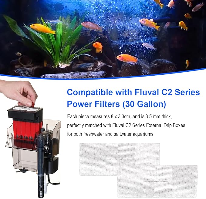 Bio-Screen for Fluval C2 Power Filter, 6-Pack Aquarium Filter Media, Bio Stratum Replacement Parts Aquaclear Canister Aquarium Fish Tank Biological Filter Media