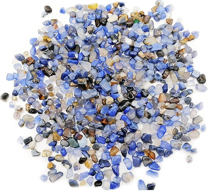 335g Assorted Blue Quartz Crystals Rocks Blue Crushed Crystal Quartz Tumbled Blue Rocks
