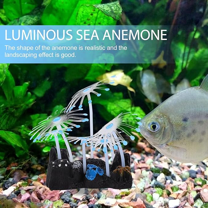 Artificial Fluorescent Anemone Plastic Aquariums Plant Aquarium Décor Plastic Plants Glowing Anemone Tanks Plant Artificial Anemone Coral Accessories