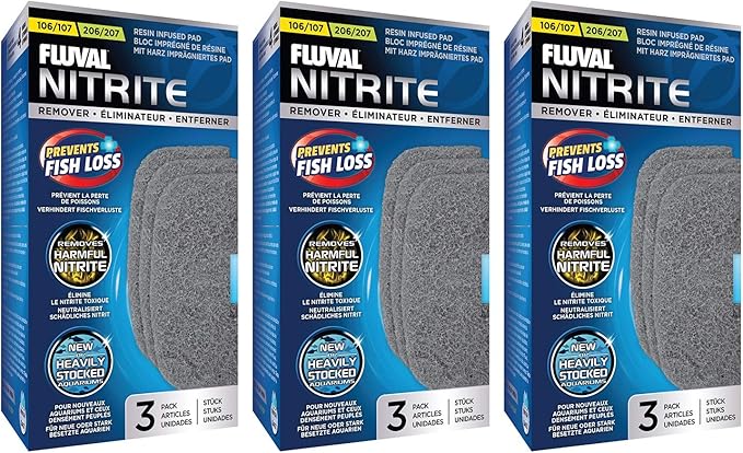 Fluval 9 Pack of Nitrite Remover Pads for 106/107 & 206/207 Aquarium Canister Filters