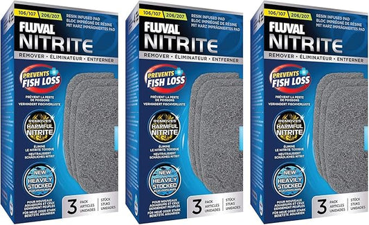 Fluval 9 Pack of Nitrite Remover Pads for 106/107 & 206/207 Aquarium Canister Filters