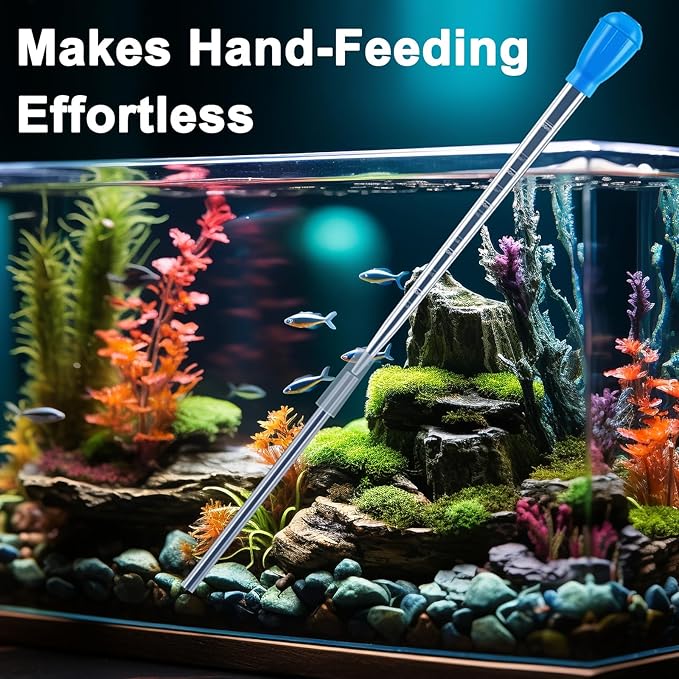 Extra Long Turkey Baster for Aquarium, 27.7 Inch Aquarium Coral Feeder, 50ml Aquarium Water Changer Siphon with 2 Pieces Extension Tubes for Fish Tank Cleaning