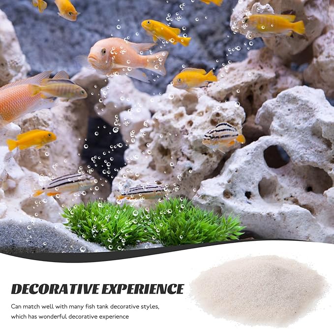 VICASKY Decorative Fish Tank Gravel White Aquarium Sand 500g X 2 Bags Multi-Function Outdoor Garden Substrate Stones for Vase Fillers and Aquarium Supplies
