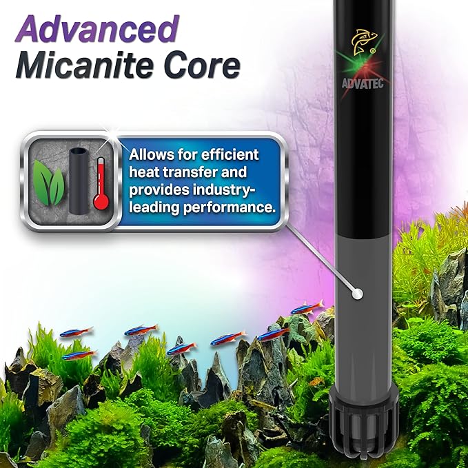 Glass Aquarium Heaters with Advanced LED Temperature Control System - for Fresh & Saltwater Aquariums (200 Watts / 50-70 Gallons)