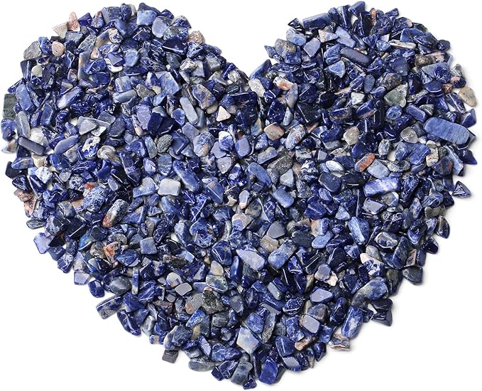 QINJIEJIE 0.9Lbs Blue Sodalite Rocks for Plants Vase Filler Small Gravel Bulk Irregular Shaped Decorative Aquarium Stones Terrarium Pebbles Landscaping Sand Crystal Chips Fish Tank Decorations