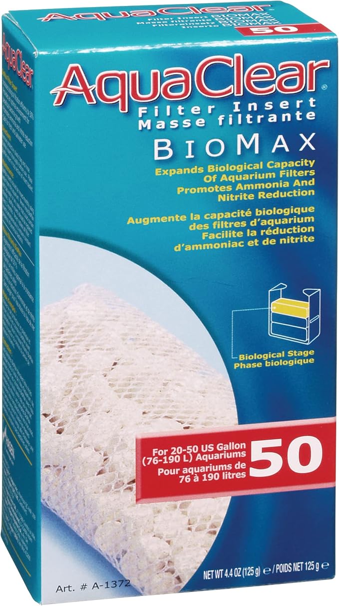 AquaClear BioMax Biological Material Remover Inserts – Replacement Chemical Filter Media for 50 Gallon Tank