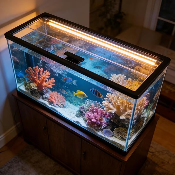 19.33 x 9.65 x 0.16in Glass Canopy, Clear Tempered Aquarium Fish Tank Hoods, FITS for Most 10 Gallon Fish Tanks (Aqueon)