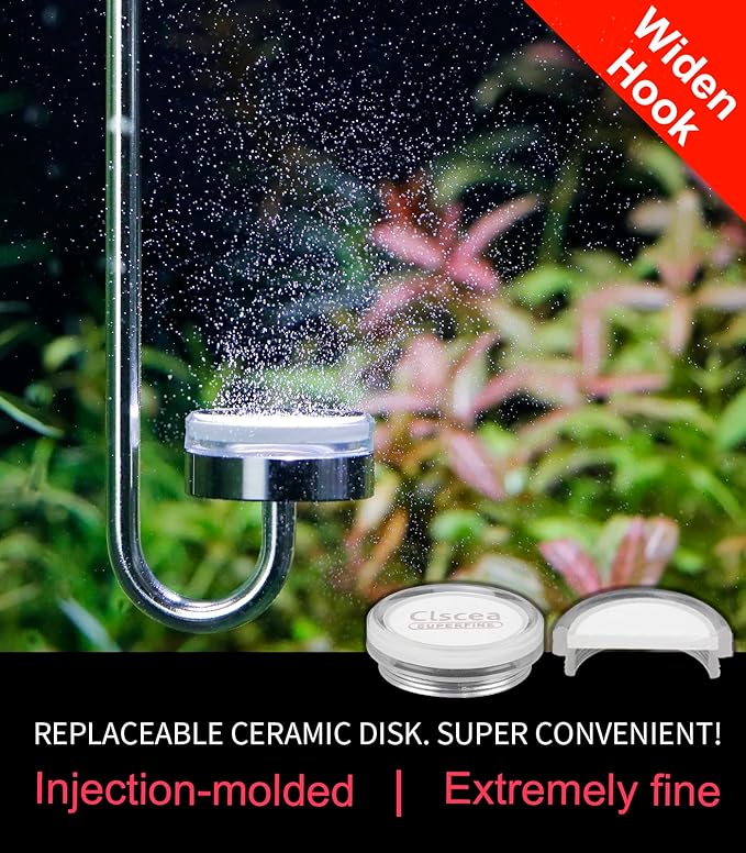 Aquarium Stainless Steel CO2 Diffuser Widen Hook, DCW300-40