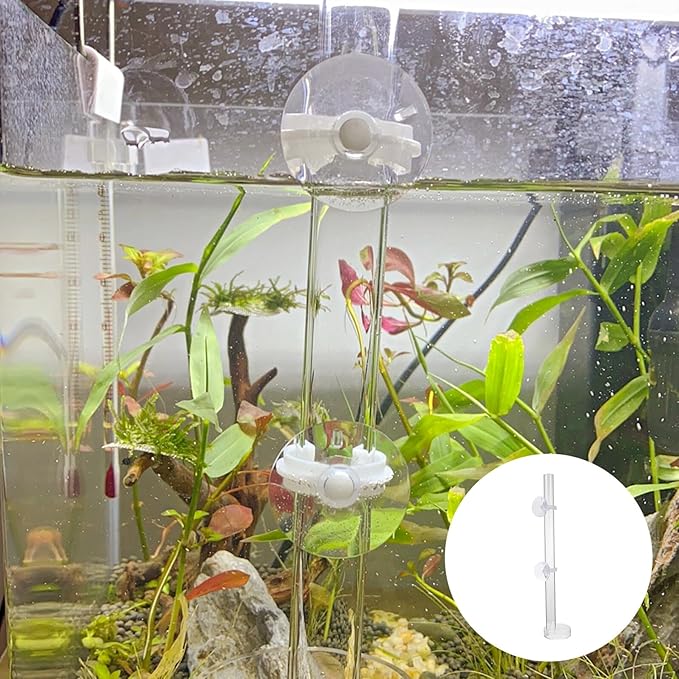 NUOBESTY Aquarium Shrimp Feeding Tool with Sucker and Tray, 40cm Acrylic Fish Tank Feeder Tube for Automatic Feeding in Shrimp and Fish Tanks