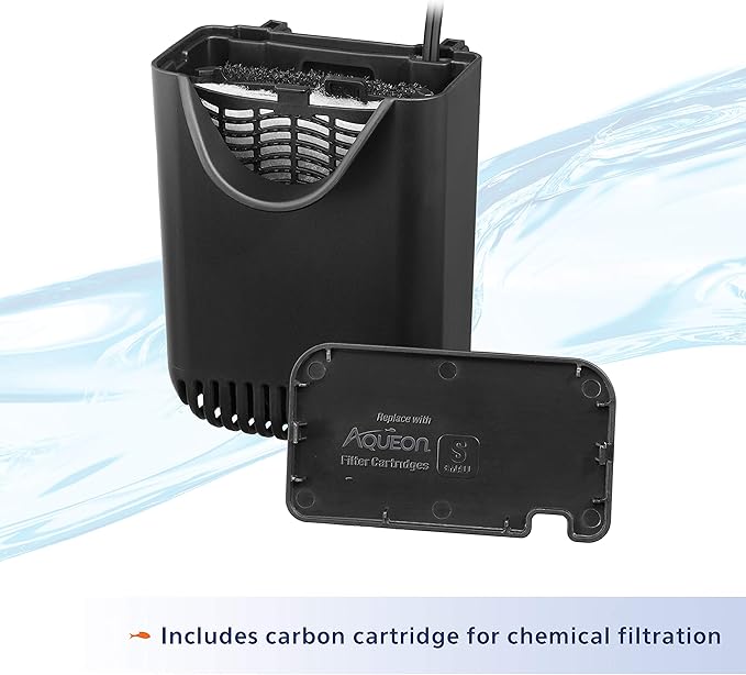 Aqueon QuietFlow 10 E Internal Aquarium Fish Tank Power Filter, Small, For Up To 10 Gallon Fish Tanks