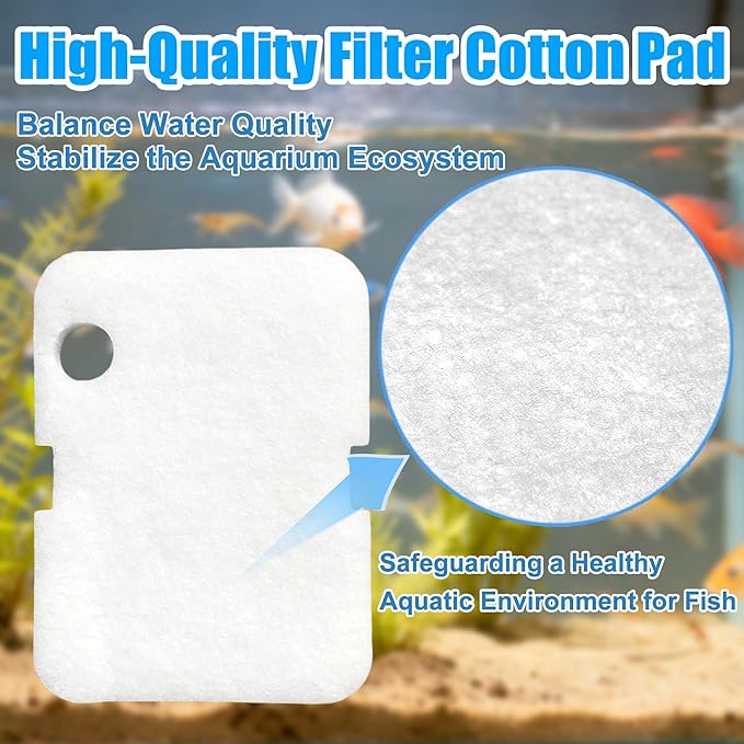 PurifyLogix Replacement Canister Filter Pads for Cascade 700/1000 CCF2UL/CCF3UL Generic Aquarium Floss Media, 2 Upgraded Activated Carbon-Coarse-Activated Carbon Filter Pads and 6 White Floss (8)
