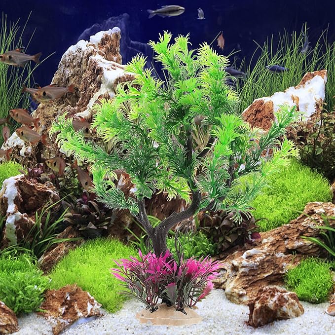 iplusmile Fish Tank Decorations, Artificial Aquarium Plants Tree Landscaping Decor Accessories Ornaments