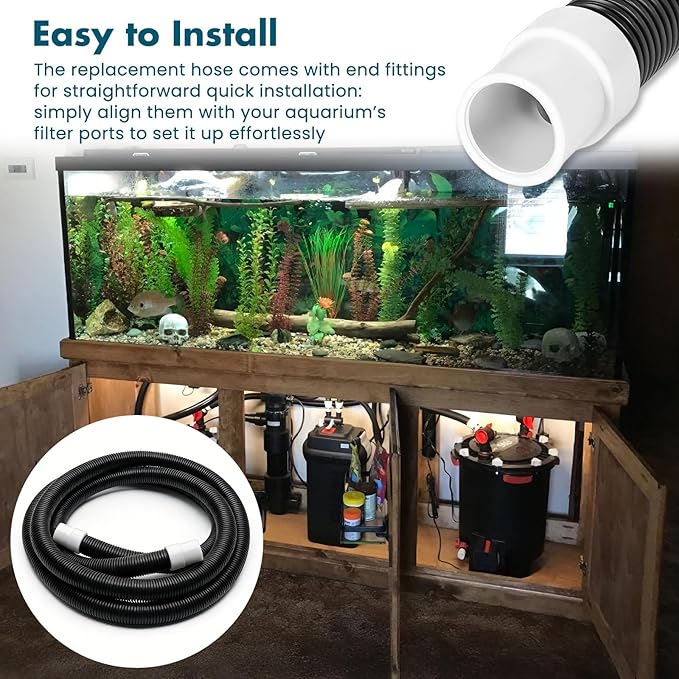 A20236 Ribbed Hosing Replacement for Fluval FX2/FX4/FX6 Canister Filters, 8.75 Ft Aquarium Tubing for Freshwater and Saltwater Aquariums