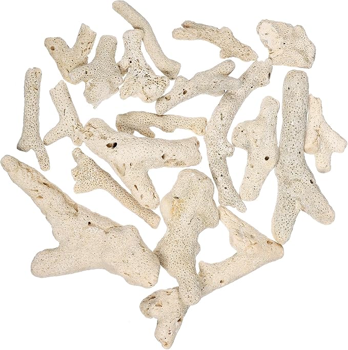 iplusmile Aquarium Coral Stone Bottom Gravel 1.77 Inch Natural Fish Tank Filtration Material Decorative Aquarium Stones for Freshwater and Marine Tanks