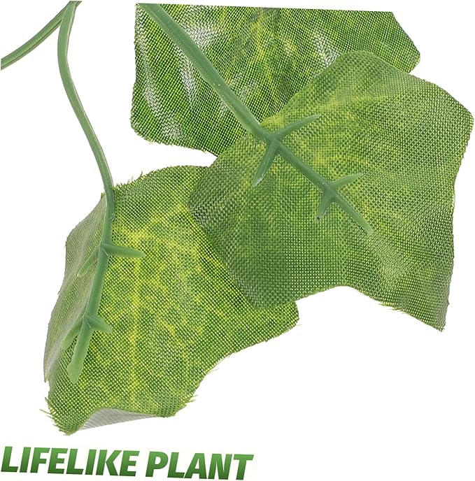 balacoo Reptile Plants Artificial Plastic Fake Hanging Leaves Simulation Plant Reptile Climbing Habitat Decor - 75cm