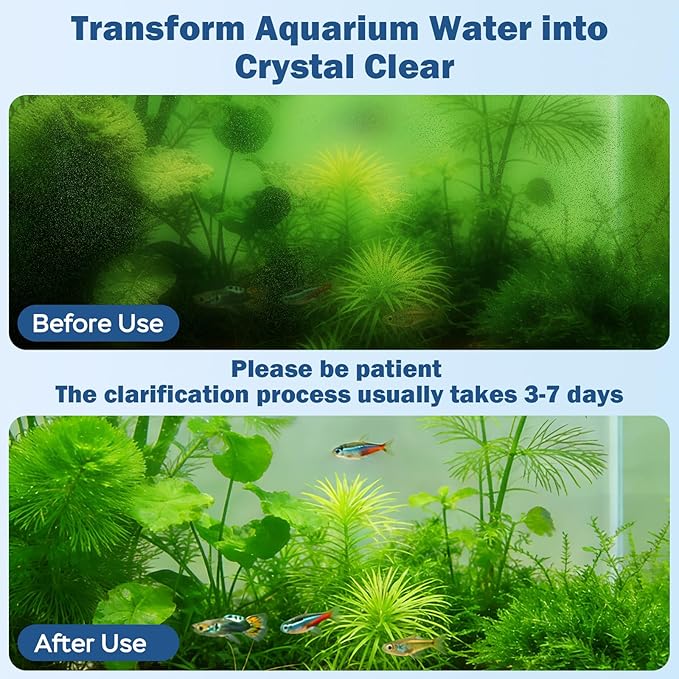 Aquarium U-V Filter for Green Water, Fish Tank Filter with U-V Light & Timer, Turtle Tank Filter with Dual Outlet & Aeration, for 60-150 Gallon Freshwater & Saltwater