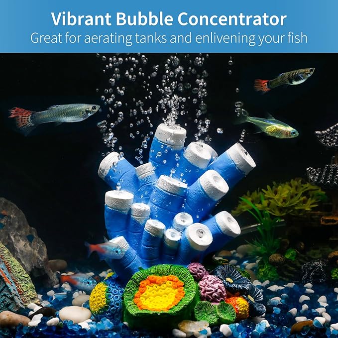 Uniclife Aquarium Ornament Bubbler with 6.5 ft. Airline Tubing, Air Stone and Air Valve Connector for Fish Tank Decoration