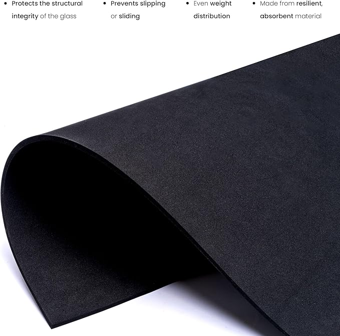 UNS Leveling Mat - 60x20cm | 23.62x7.87in, 5mm - Non-Slip Dense Foam Freshwater Saltwater Aquarium Mat for Planted Tanks, Marine Coral Reef, Turtle Reptile Enclosure, Betta Fish Shrimp Tank - Black