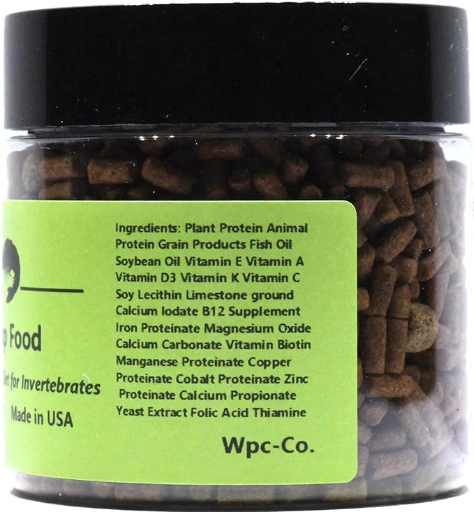 Wpc-Co. Freshwater Shrimp Food | Cherry & Ghost Shrimp Food | Aquarium Shrimp Food Pellets | 1.5oz