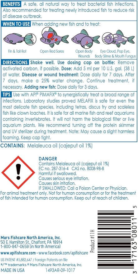 API MELAFIX Freshwater Fish Bacterial Infection Remedy 8-Ounce Bottle