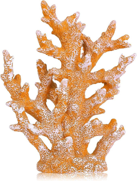 Artificial Coastal Dorm Fish Aquarium Coral Ornament Decor Realistic Aquatic Plant Marine Themed Gifts for Beach Coastal, Living Room, Bathroom- Yellow