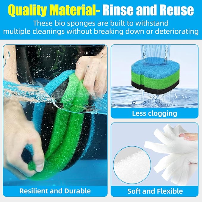 AQUANEAT Replacement Canister Filter Polishing Pads Compatible with MarineLand Magniflow Canister Filters C-360 and 400 Filter Floss Media