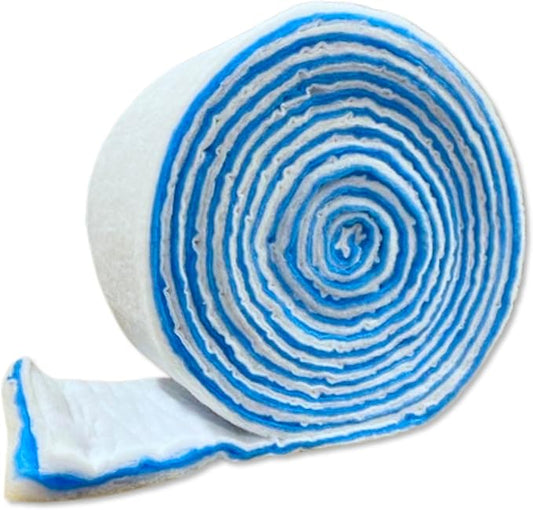 Filter Floss, Polishing Filter Pad for Fish Tank & Aquarium Filters - White/Blue - 2'x50' (100 sq. ft.)