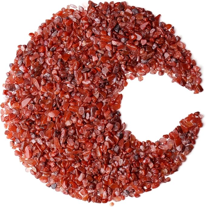 ZHIYUXI Carnelian Crystal Chips Bulk Fish Tank Gravel Vase Filler Stones Bulk Crushed Crystals Gemstone Polished Natural Quartz Healing Crystals Stone Glass Stones Fish Rocks