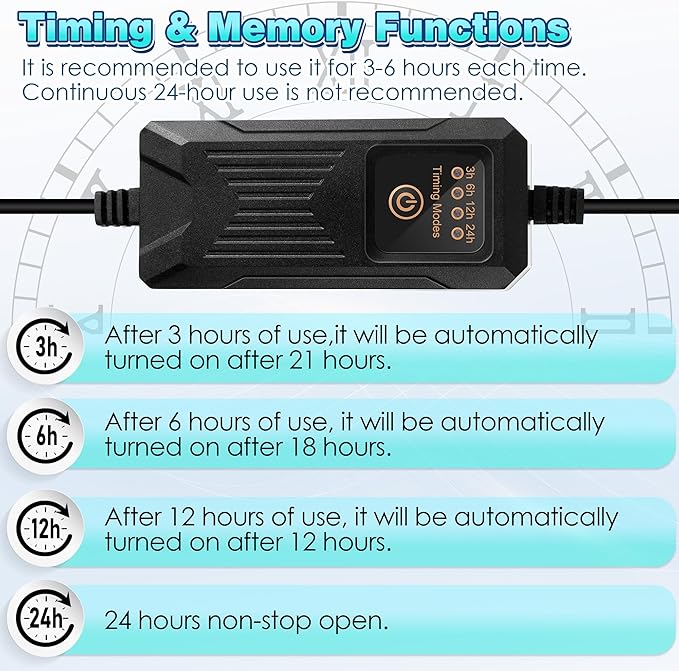 Qualirey 11W Aquarium UV Light for Fish Tank, UVC Light Fish Tank for Aquarium Algae Control, Submersible Waterproof UV Lamp with Timer and Hood for Pond Sump Swimming Pool