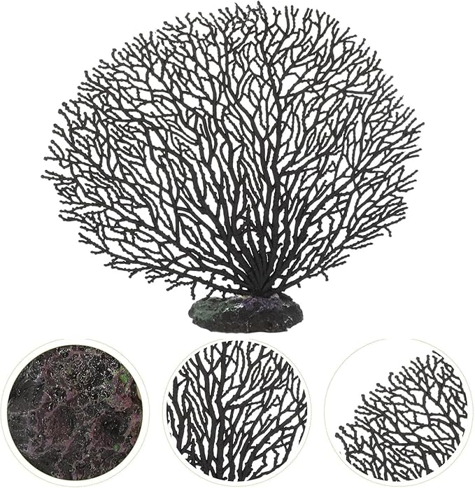 Coral Aquarium Decorations Artificial Fake Coral Reef Decor Fish Tank Ornaments Fish Tank Accessories for Home, Black