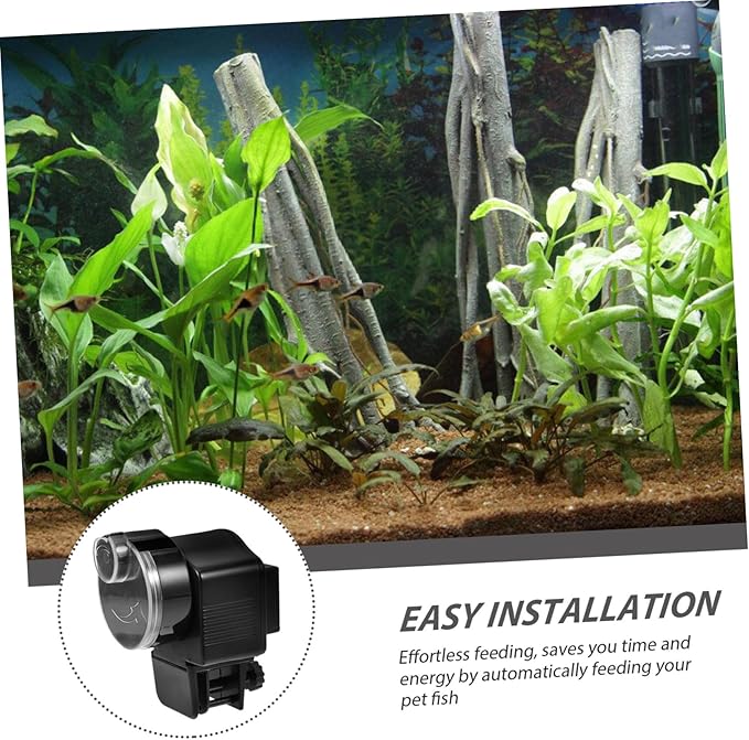 MERRYHAPY Automatic Fish Feeder for Aquarium and Pond, Large-Capacity Timing Fish Tank Feeding Tool, Battery-Free Aquarium Automatic Feeder for Vacation and Daily Use