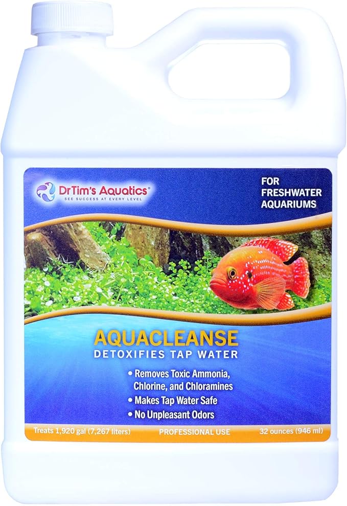 DrTim’s Aquatics AquaCleanse for Freshwater Aquariums – 32 oz – Tap Water Conditioner – Prepares Water for Fish Tanks, Supports Visual Clarity & Stable, Balanced Parameters