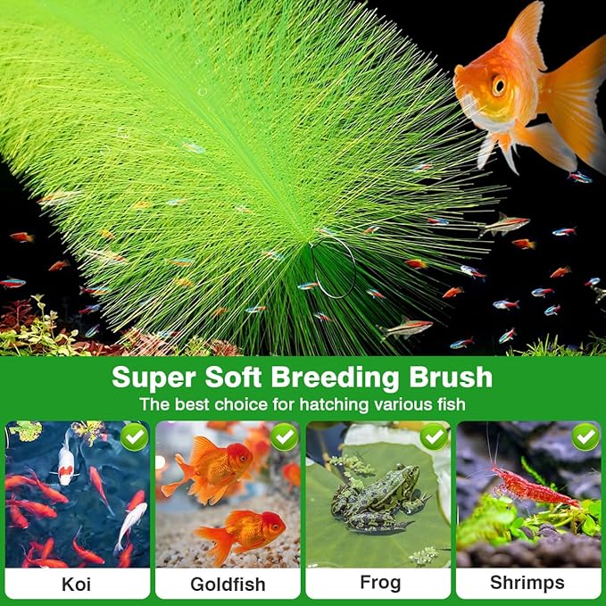 Ipetboom 2 Pcs Baby Fish Breeding Grass: Aquarium Hatching Brush Aquatic Decorative Fry Hideout - Fish Tank Simulation Water Plants for Livebearers and Egg Layers, 60 x 15cm/5.9 x 23.6 in