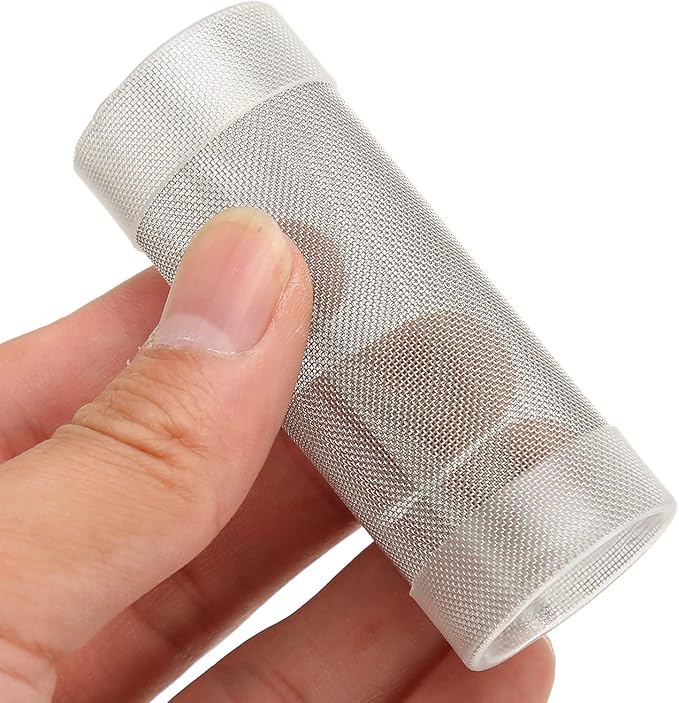 Aquarium Intake Filter Mesh, Stainless Steel Intake Strainer Strainer Filter Cover, Aquarium Mesh Intubation for Fish Shrimps(L)