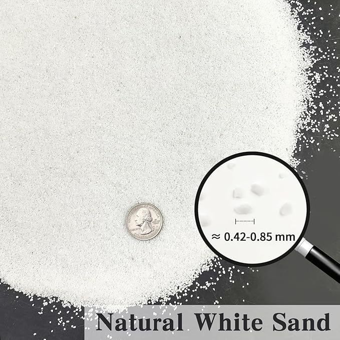 FANTIAN 20 lbs Aquarium White Sand, 0.4-0.8 mm Mini Aquarium Gravel for Fish Tank. Decorative Sand for Fish Tank, Paintings, Plants Potted, Fire Pits, Candle, Vase and Crafts