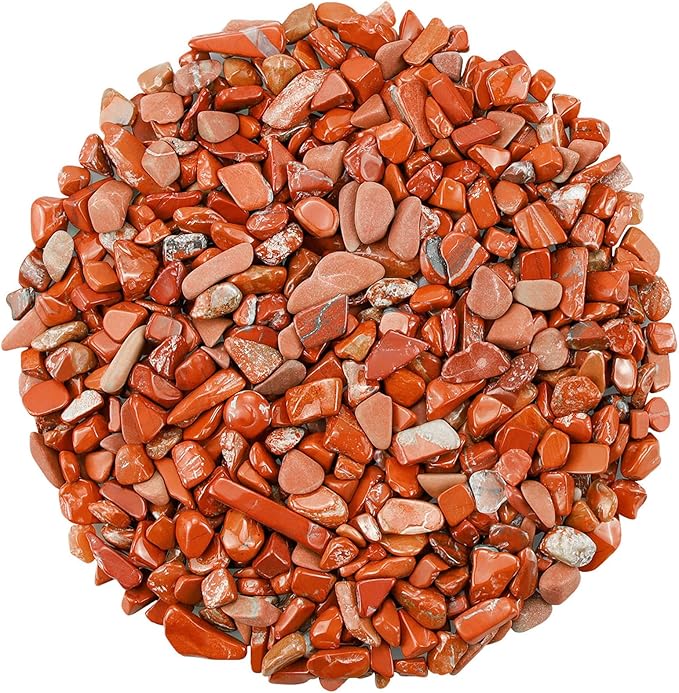 ZHIYUXI Red Jasper 1lb Crystal Chips Bulk Fish Tank Decorations Aquarium Rocks Gravel Vase Filler Stones Crystals for Candle Making Witch Kit Gravel for Plants Quartz Sand Gemstone Terrarium Supplies