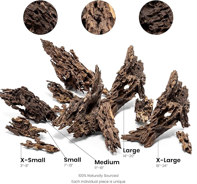 Ultum Nature Systems Driftwood - Dragon Drift Wood for Fish Tank, Planted Tank, Terriarium, Paludarium - Versatile Natural Driftwood Decor, Events Wood Centerpiece - Dragon Wood, L 14-20, 3 Pack