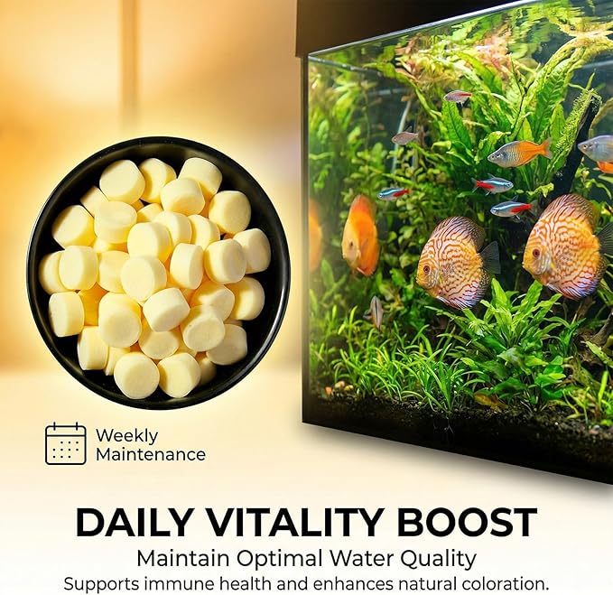MAQIHAN 150 Tablets Aquarium Salt Freshwater - Salt for Aquarium, Fish Tank Salt, Pond Salt Tablets Natural Mineral Sea Salt Formula for Freshwater Fish, Koi Pond, Goldfish & Betta Tank Water Care