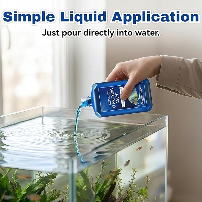 2026 New Fast-Acting Aquarium Water Clarifier, Water Clarifier for Fish Tank, Clears Cloudy Water & Maintains Clear Results, Powerful Fish Tank Water-Purification, for Freshwater (3 Pcs)