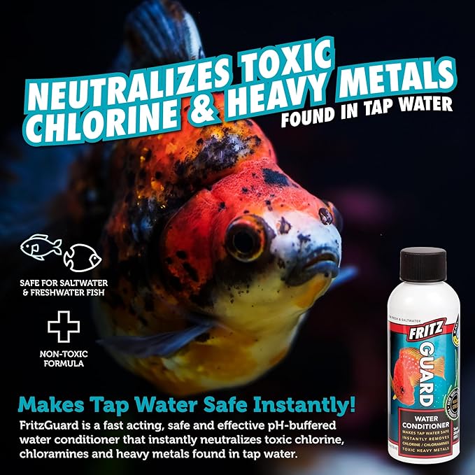 Fritz Aquatics FritzGuard Water Conditioner/Dechlorinator Makes Tap Water Safe for Fresh & Salt Water Aquariums (4-Ounce)