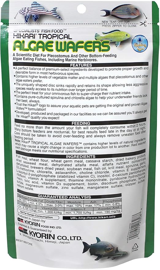 Hikari Algae Wafers for Pets, 0.70-Ounce